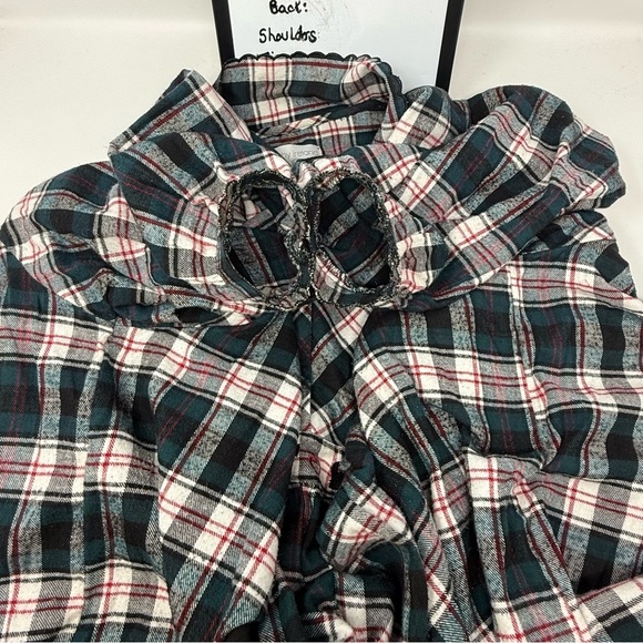 Kathy Ireland Green Tartan Plaid Maxi Length Flannel Night Gown 4X Long Sleeve - Picture 10 of 14